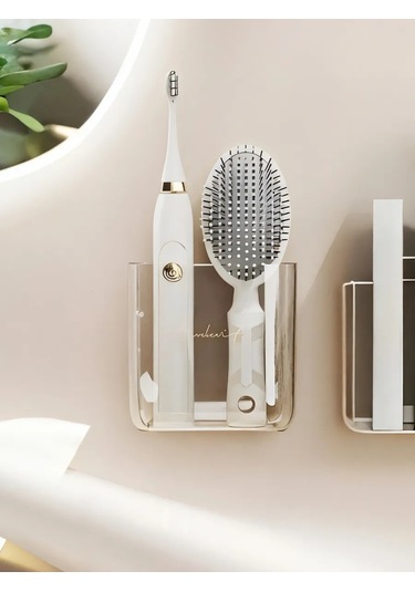 White Cube Diş Fırçası Ve Macunu Tutucu, 2'li Set 396679087 Beyaz