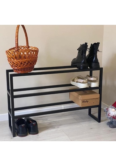 Shea Metal Profil Ayakkabı Rafı Siyah