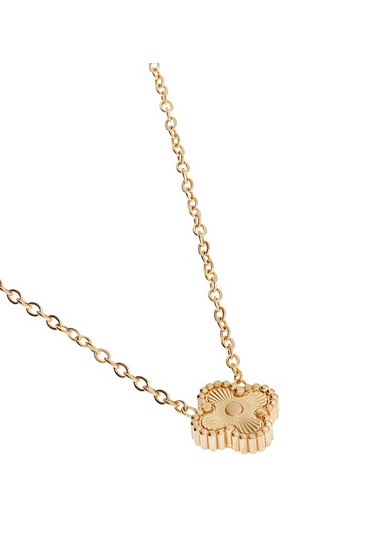 Kadın Yonca Model Mini Çelik Kolye Gold