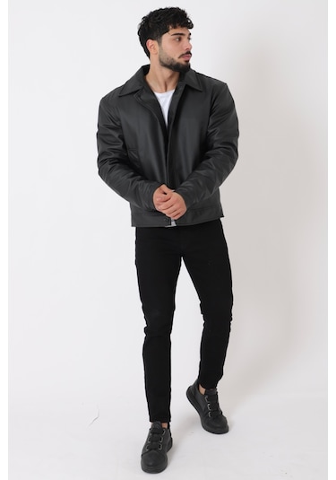 Stilkombin Oversize Düğmeli Suni Deri Kışlık Mont Bl 1851 50457 Siyah