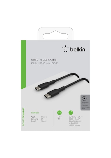 Belkin Type-C Data & Hızlı Şarj Kablo 1M Siyah