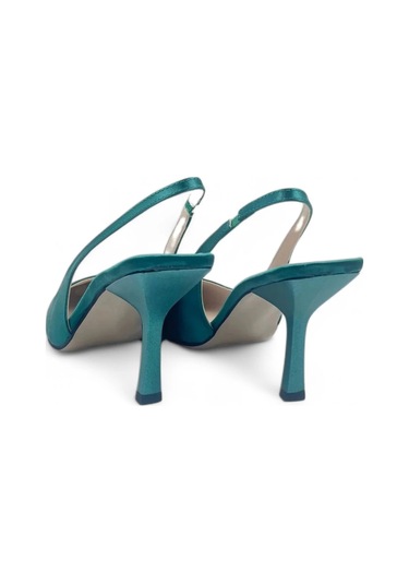 Ember Yeşil Şık Ve Zarif Kadın Stiletto Topuklu Ayakkabı Yeşil