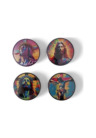 Aziz İsa Magnet Set 2 - 4'lü Jesus Christ Magnet Karışık Renkli