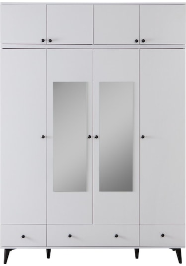 Gardırop, Bianca 4 Kapaklı Aynalı Dolap Ve Yüklük