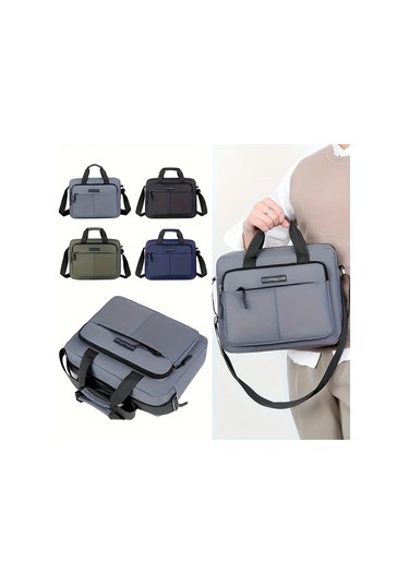 Elmpaly Erkekler İnce Minimalist Messenger Çantası Gri Dayanıklı Nylon Çevrilebilir Sırt Çantası gri