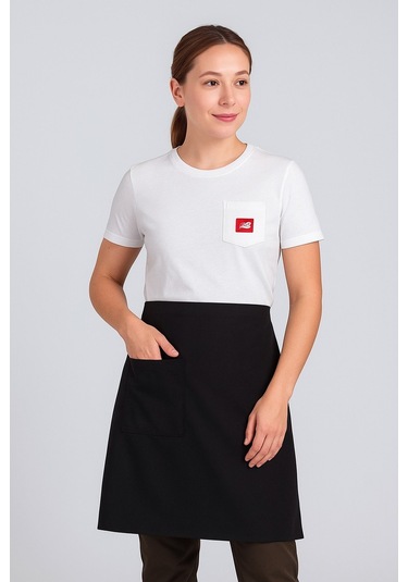 Kadın Belden Bağlamalı Barista Şef Mutfak Önlüğü 60x60 Cm Siyah