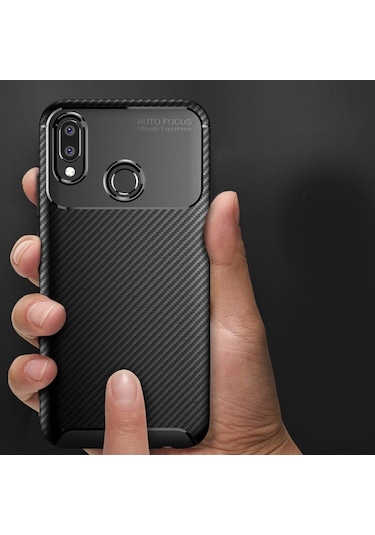 Apsuwa Galaxy Uyumlu M20 Kılıf Negro Karbon Fiber Silikon