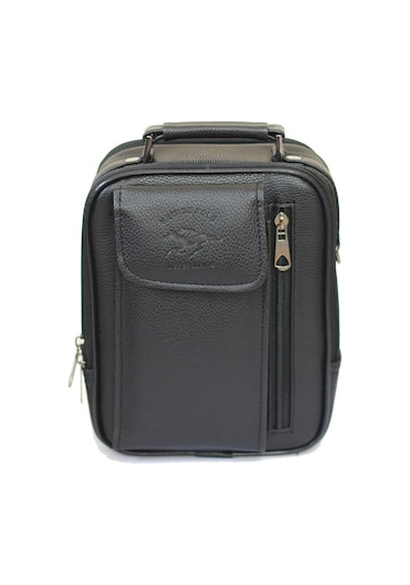 Erkek Siyah Deri Çelik Kasalı Telefon Bölmeli El Ve Omuz Çantası (539615540)