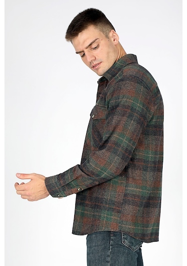 Lee Cooper Donas Erkek Dokuma Uzun Kol Gömlek Yeşil-20391 Yeşil Ekose Yeşil