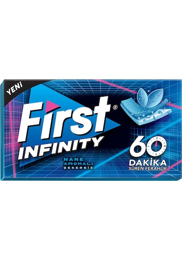 First 60 Dk Infinity Nane Aromalı Şekersiz Tatlandırıcılı Sakız - 3'lü Paket