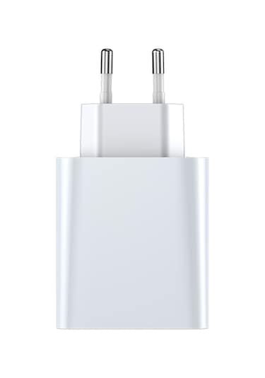 Hombey Baseus Hızlı Şarj Cihazı, Type-c + Usb, 30w Pps, Çoklu Hızlı Şarj Desteği, Evrensel Voltaj 100-240v , Beyaz, Avrupa Standartı