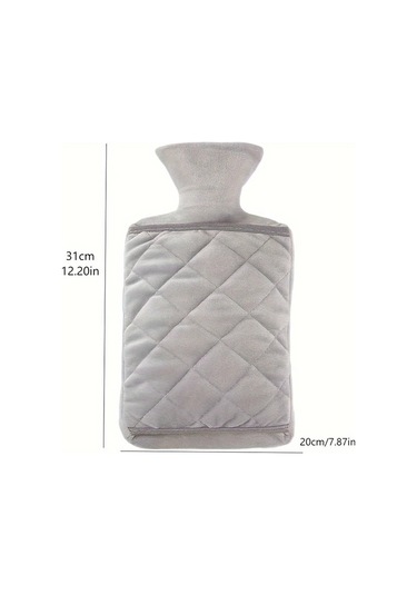 Willowhaven Kahverengi 2000ml Sıcak Su Torbası Kalın Puşet Kılıflı Karın Isıtıcı El Isıtıcı Kahverengi