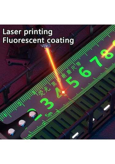 Floresan 5mx25mm-kalınlaştırılmış Paslanmaz Çelik Mezura Naylon Su Geçirmez Aşınmaya Dayanıklı Çelik Mezura Yüksek Hassasiyetli Ölçüm Çelik Bant
