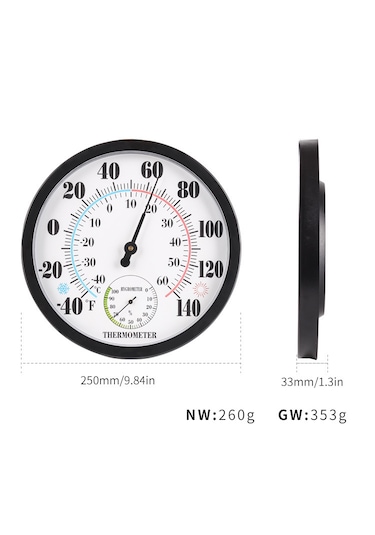 25 Cm Geniş Ekran Ev Termometresi Klasik Renkli Alt