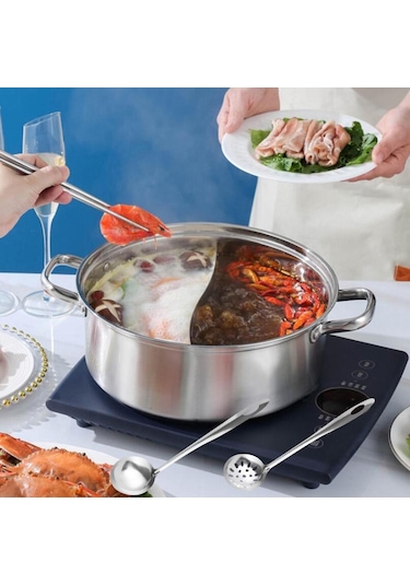 Suntek Shabu Shabu 2 Bölmeli Kapaklı Pişirici