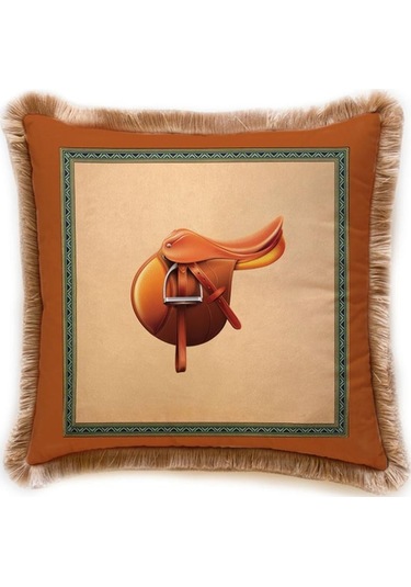 Saddle Desen Kadife Yastık/kırlent Dolgu Boncuk, Elyaf Uluslararası Yıkama Ve Solmama Sertifikası Çok Renkli