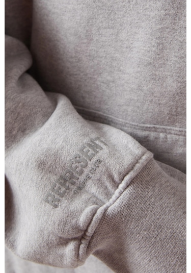 Represent Boyfriend Hoodie, Premium Brushed Fleece Kapüşonlu Sweatshirt Gri