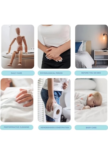 Honeybeeshop Beyaz 13 5oz 400ml Tasinabilir Peri Sisesi Seyahat Bide 400ml Kapasiteli Kadin Erkek Bebek Bezi Yikama Nozulu