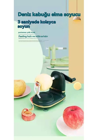 Ev Tipi Elle Çalıştırılan Meyve Soyucu Açık Yeşil 004