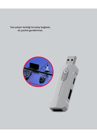 Android Uyumlu Oyun Klavye Mouse Seti Taşınabilir & Dayanıklı