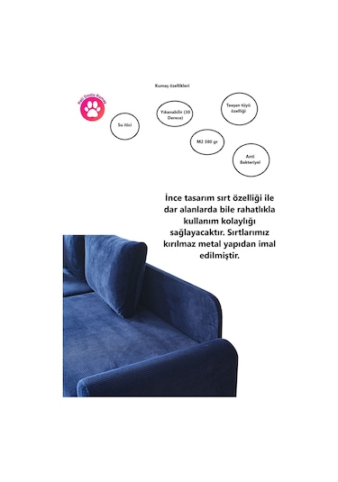 Kagu Corner Flavia Köşe Takımı Lacivert