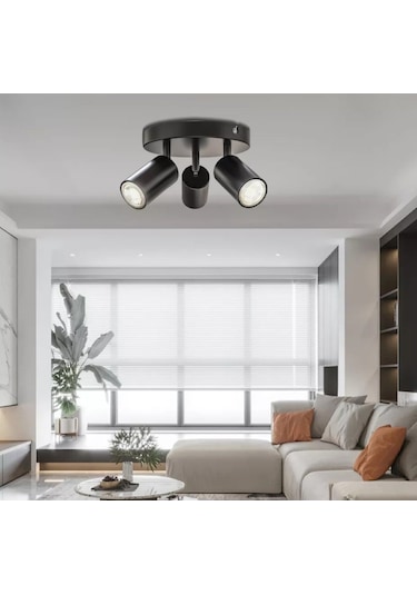 Mylights  Modern Üçlü Metal Led Spot Günişiği Ampullü Hareketli A