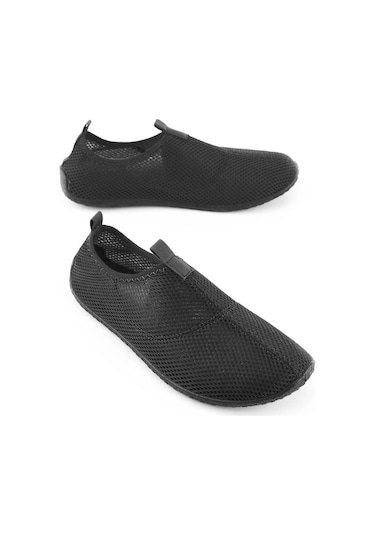 Gezer Yazlık Unisex Pvc Taban Plaj Deniz Havuz Ayakkabı Siyah