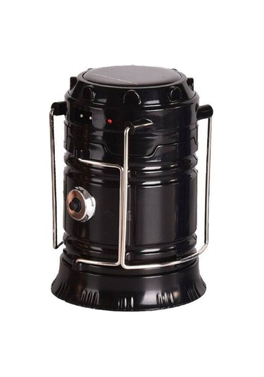 Jeehugo Siyah Güneş Enerjili Çadır Lambası, Elden Taşınabilir, Usb Doluş, Fener Modu, Cep Telefonu İçin Acil Şarj Portu Siyah