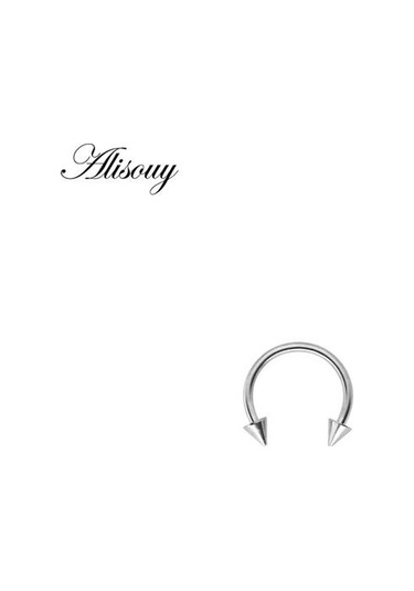 Beyaz 1 Adet Renkli Paslanmaz Çelik At Nalı Spike Burun Septum Yüzükler Kaş Tragus Küpeler Vücut Pirsing Nariz Takı Piercing 10mm