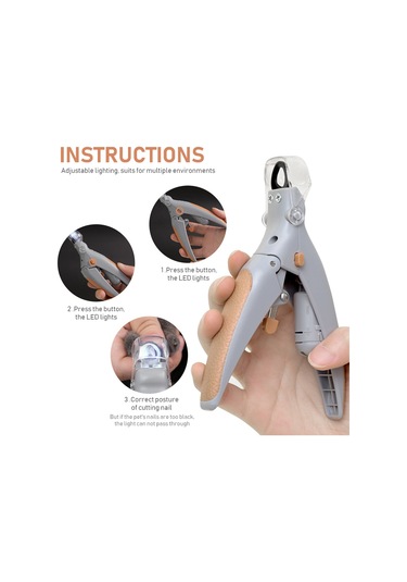 Springsun Led Aydınlatmalı 5x Büyütmeli Kedi Tırnak Makası - Ergonomik Tutma Yeri Ve Kan Çizgisi Koruma