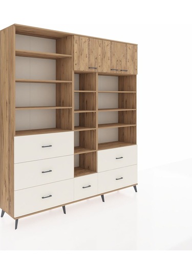 Hyperion Dolap 17 Raflı 6 Çekmeceli 3 Kapaklı 220x44x243 Çam-çam/aytaşı Atlas Çam/aytası