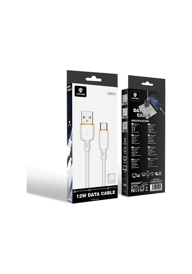 Lenyes Lc548-tc Usb-a To Type-c Data Ve Şarj Kablosu 12w 1m Beyaz Beyaz