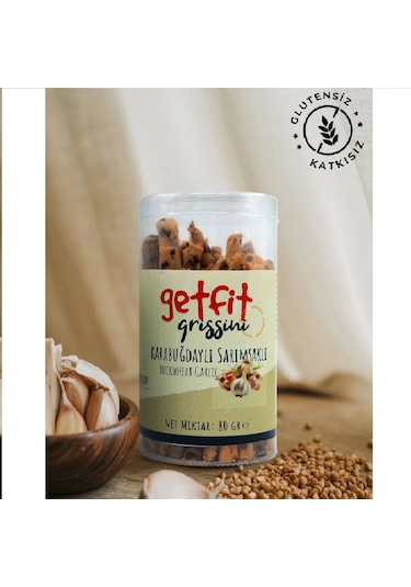 Getfit Grissini Karabuğdaylı Sarımsaklı 80 Gr. Çıtır Çubuk Kraker