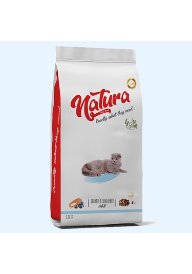 Natura Premium Somonlu Yaban Mersinli Düşük Tahıllı Yetişkin Kedi Maması 2,25 Kg