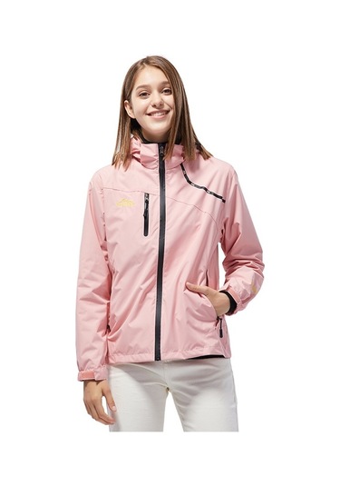 Kadın Açık Spor Tek Katmanlı Stormsuit Aşınmaya Dayanıklı Su Geçirmez Rüzgar Geçirmez Mont Pembe