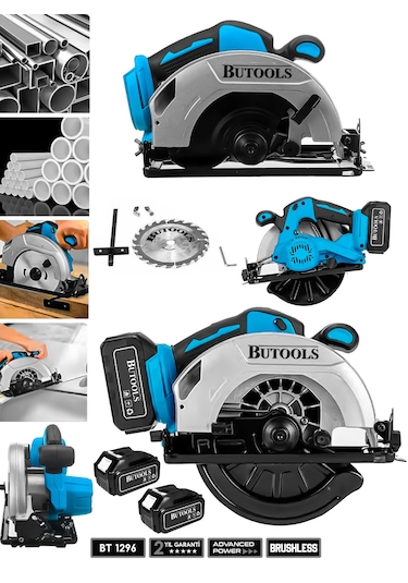 Butools ST-26 21V Platinum Ahşap Sunta Ağaç Kesme Makinesi Daire Testere Mavi
