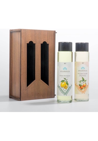 Anadolia Portakal Çiçeği Ve Limon Kokulu 80 Cam Şişe 2'li Kolonya Seti