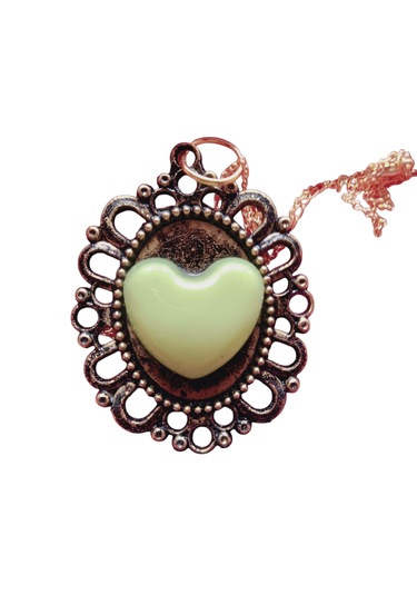 Karanlıkta Parlayan Fosforlu Metal Zincirli Kolye Altın - Yeşil