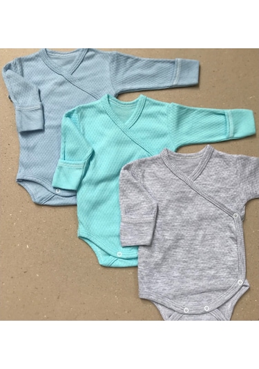 Özdemirlitekstil Bebelino Çıtçıtlı Badi Kruvaze (3'Lü Paket) (456415927) Çok Renkli