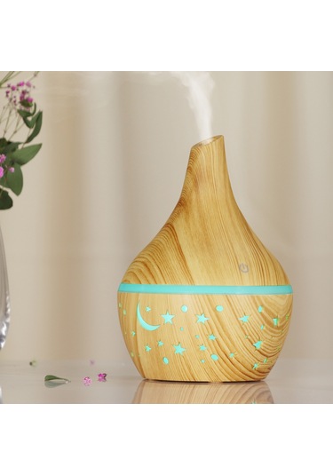 Honmex Mini Aromaterapi Dağıtıcı 300ml - 7 Renk Led Gece Lambası, Usb Şarjlı, Düşük Gürültü, Ahşap Desenli Ev/ofis