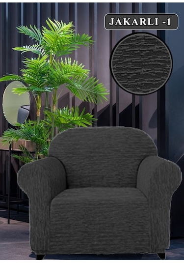 Koltuk Örtüsü Koltuk Kılıfı Streç Lastikli Esnek Kahverengi