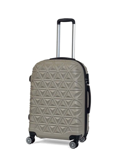 Piramit Desen ABS Seyahat Valizi, Canyon Serisi,  Bej - Orta Boy Bej