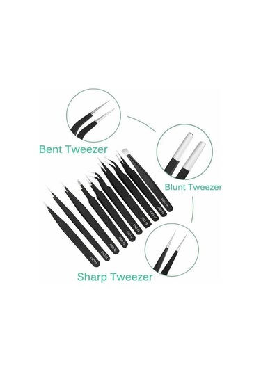 Antistatik Cımbız Seti 10 Parça Kumaş Çantalı