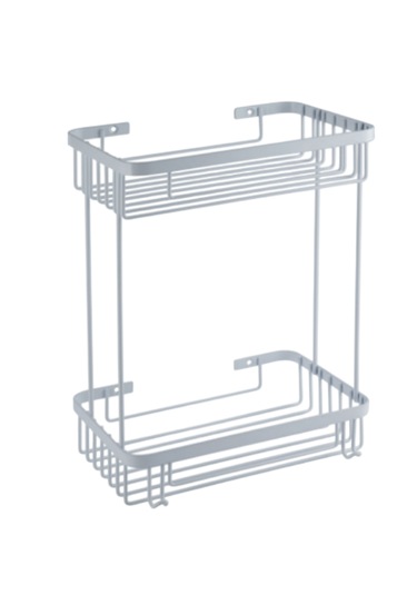 Çelik Banyo İkili Metal Taci 23x15x30 Sabunluk Ve Şampuanlık