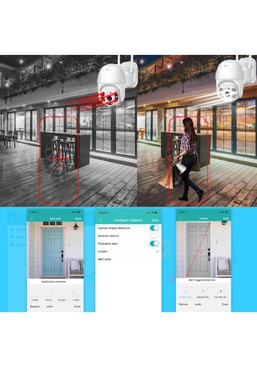 Yeni Sınır Ötesi Kablosuz Wifi Gözetim Kamerası Çift Işık Kaynağı Aı Akıllı Bulut Depolama Gözetim Kubbe Kamera 1080p Abd 2 Milyon 3,6 Mm 60 Metre