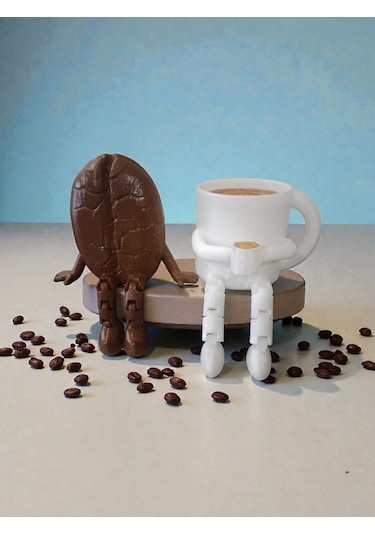 Kahve Çekirdeği & Fincan Dekor Biblo Set 6 Cm