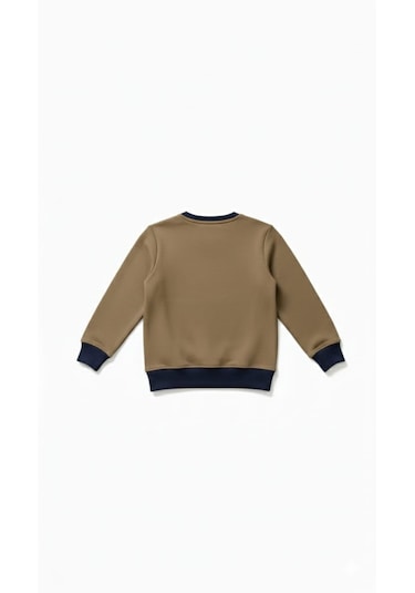 Coupon Çocuk Sweatshirt / Logo Baskılı Kahve