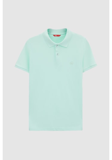 Ds Damat Regular Fit Mint %100 Pamuklu Uzun Ömürlü Kıvrılmaz Polo Yaka Nakışlı T-shirt 4hc14ort51000 Mint