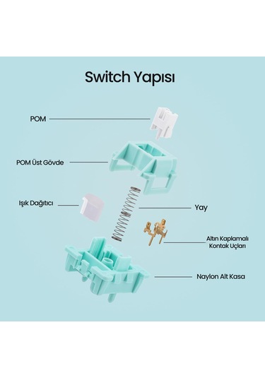 Aula Leobog Ice Vein Lineer Mekanik Switch 100 Adet