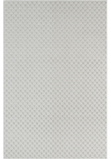 Pamuk Tabanlı Modern Tasarımlı Sisal Dama Gri Renk Halı Krem